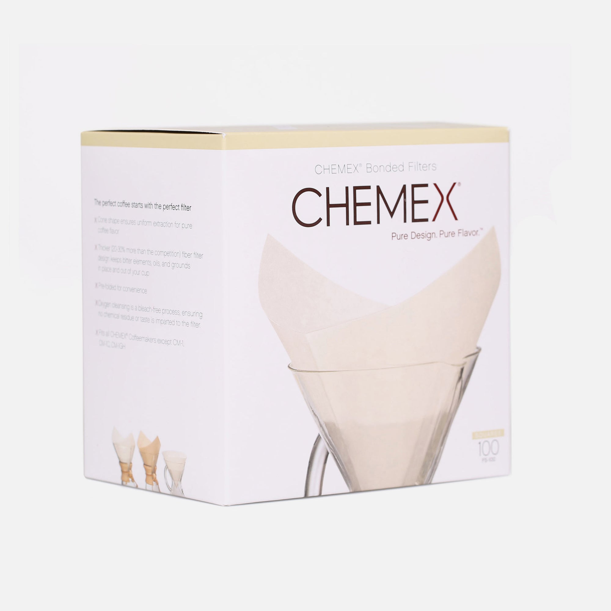 Chemex Filterpapier viereckig weiß - 6, 8 und 10 Tassen