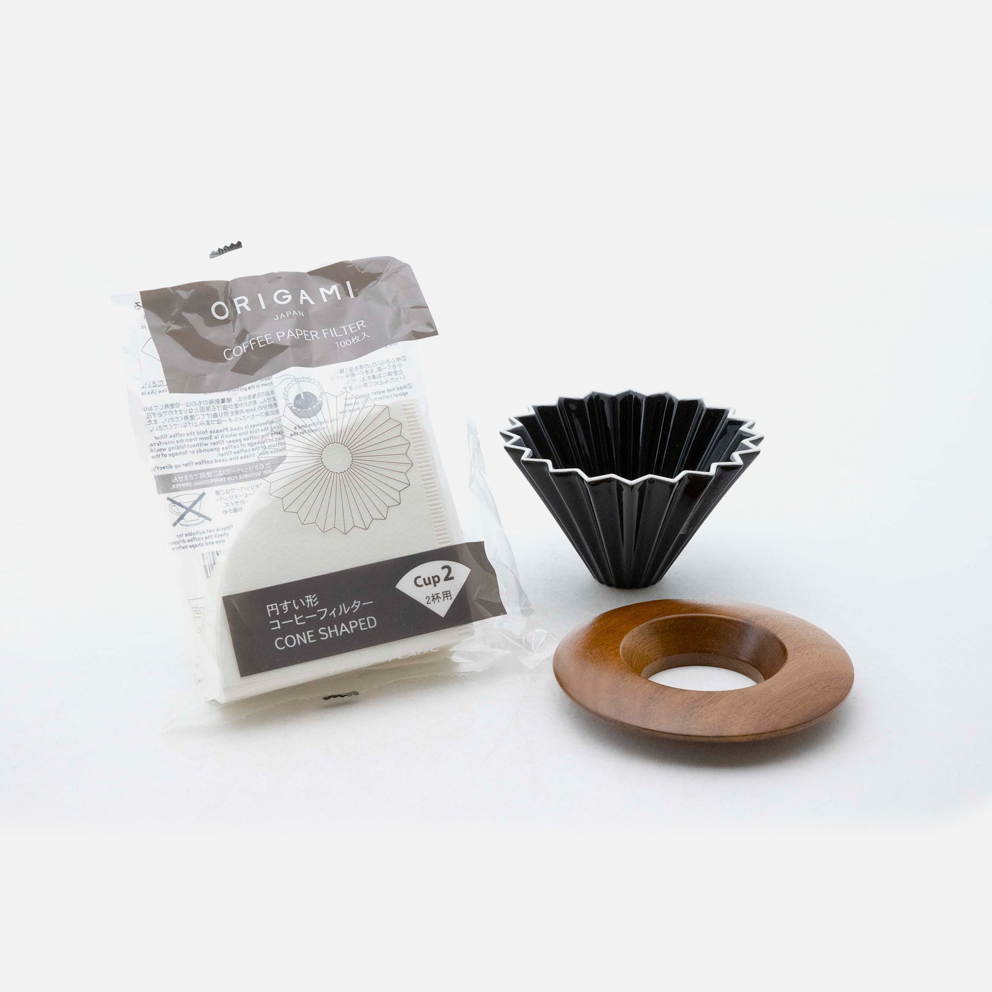 Origami Porzellanfilter Größe S - Schwarz